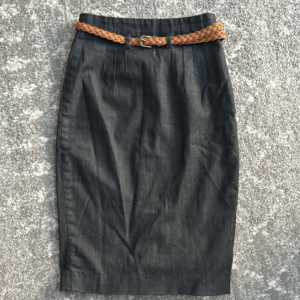 Club Monaco Charcoal black Denim Pencil Skirt